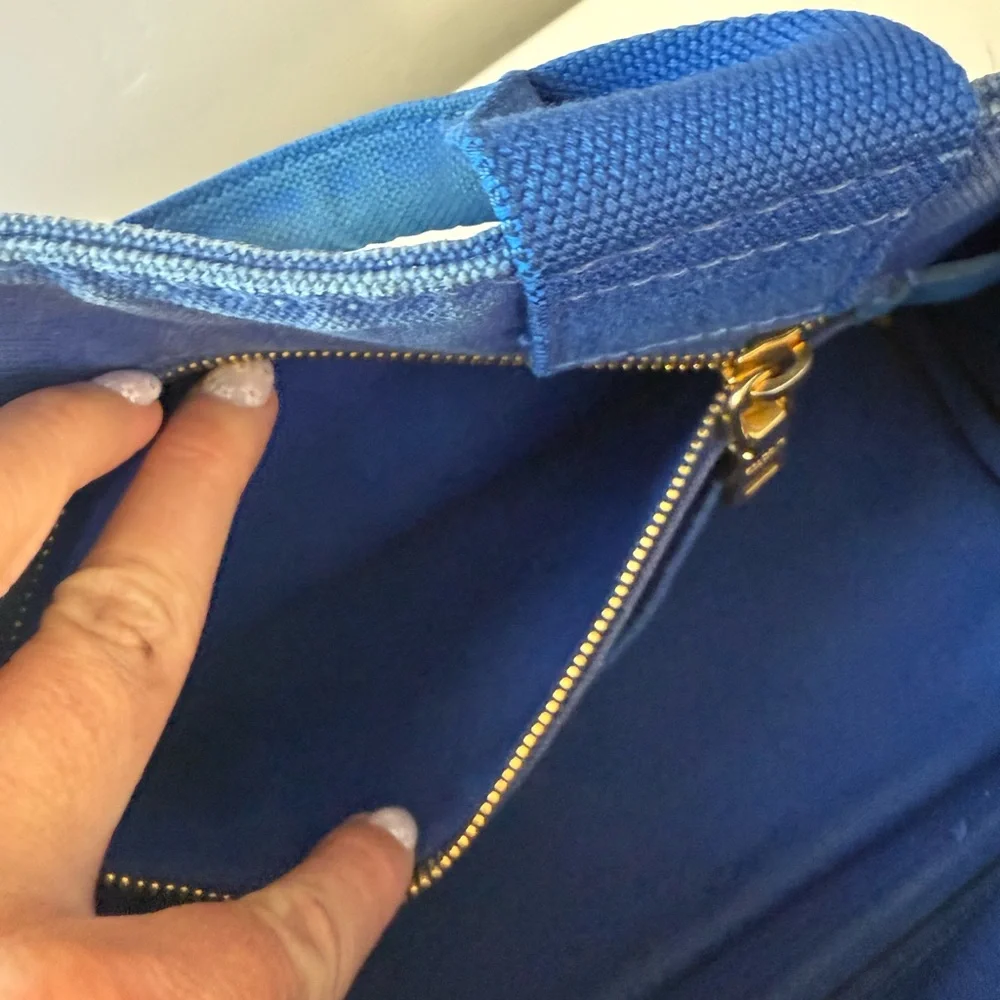 Prada Royal Blue Canvas Tote - Picture 7 of 12